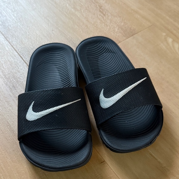 Nike Other - Nike Kids Black Slide Sandals with White Swoosh